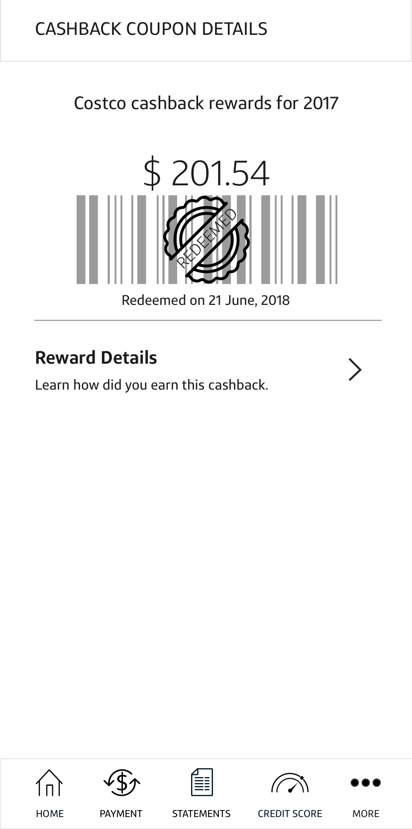 Coupon Details – Redeemed